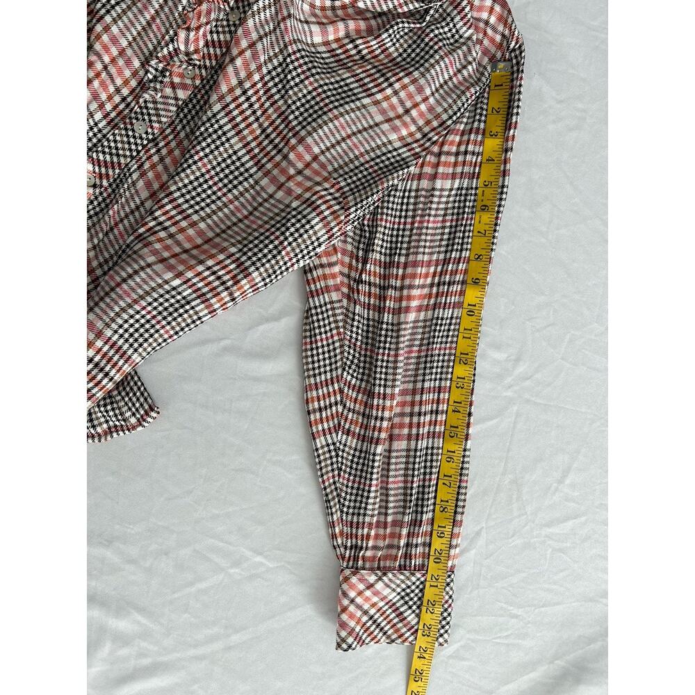 J. Jill Ruffle Plaid Blouse Womens Size 3X Pink Brown Casual Comfort Cowgirl - Picture 10 of 10